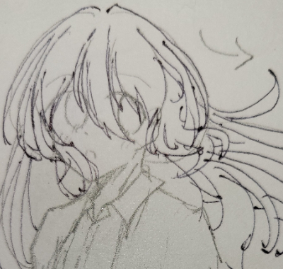 なびく髪の描き方ページはコチラ!!